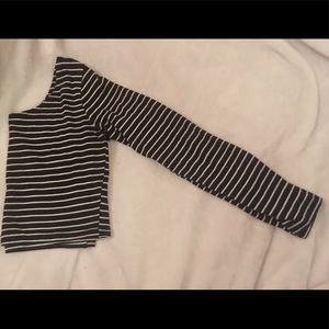 American apparel striped long sleeve crop top